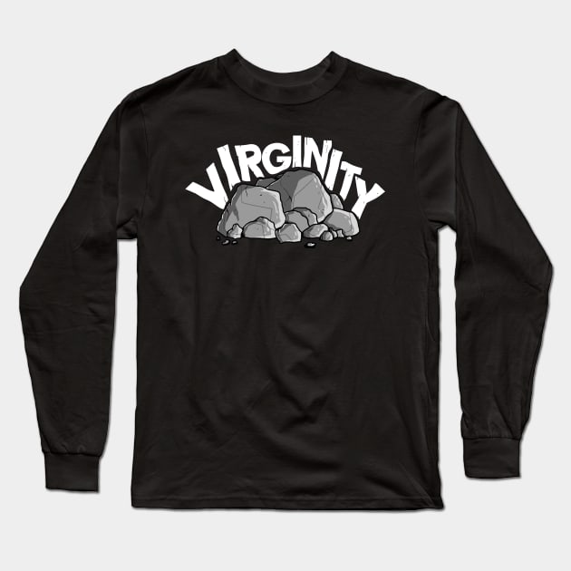 Virginity On Top Of Rocks Long Sleeve T-Shirt by A Comic Wizard